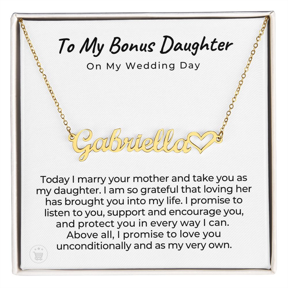 Personalized Stepdaughter Wedding Gift | Promise Name Necklace 0551HNNT16