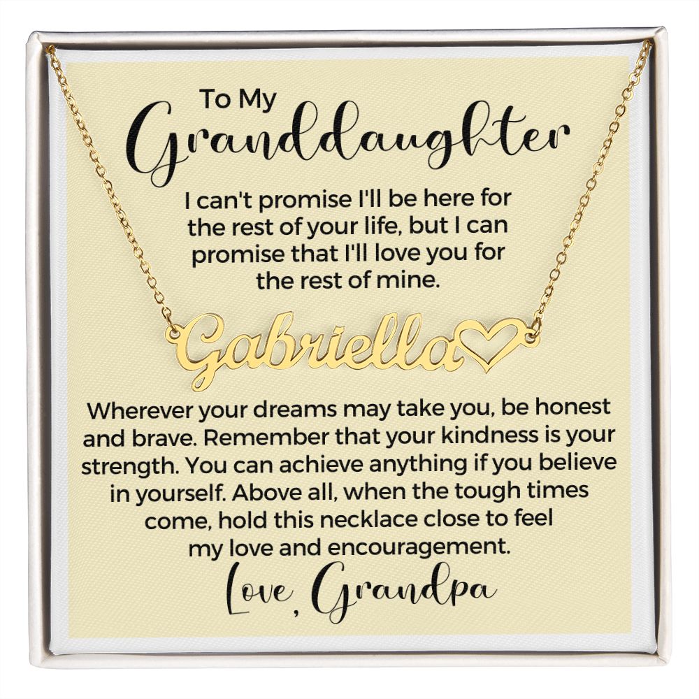 Personalized Granddaughter Gift From Grandpa  | My Promise Name Necklace 0690HNNT6