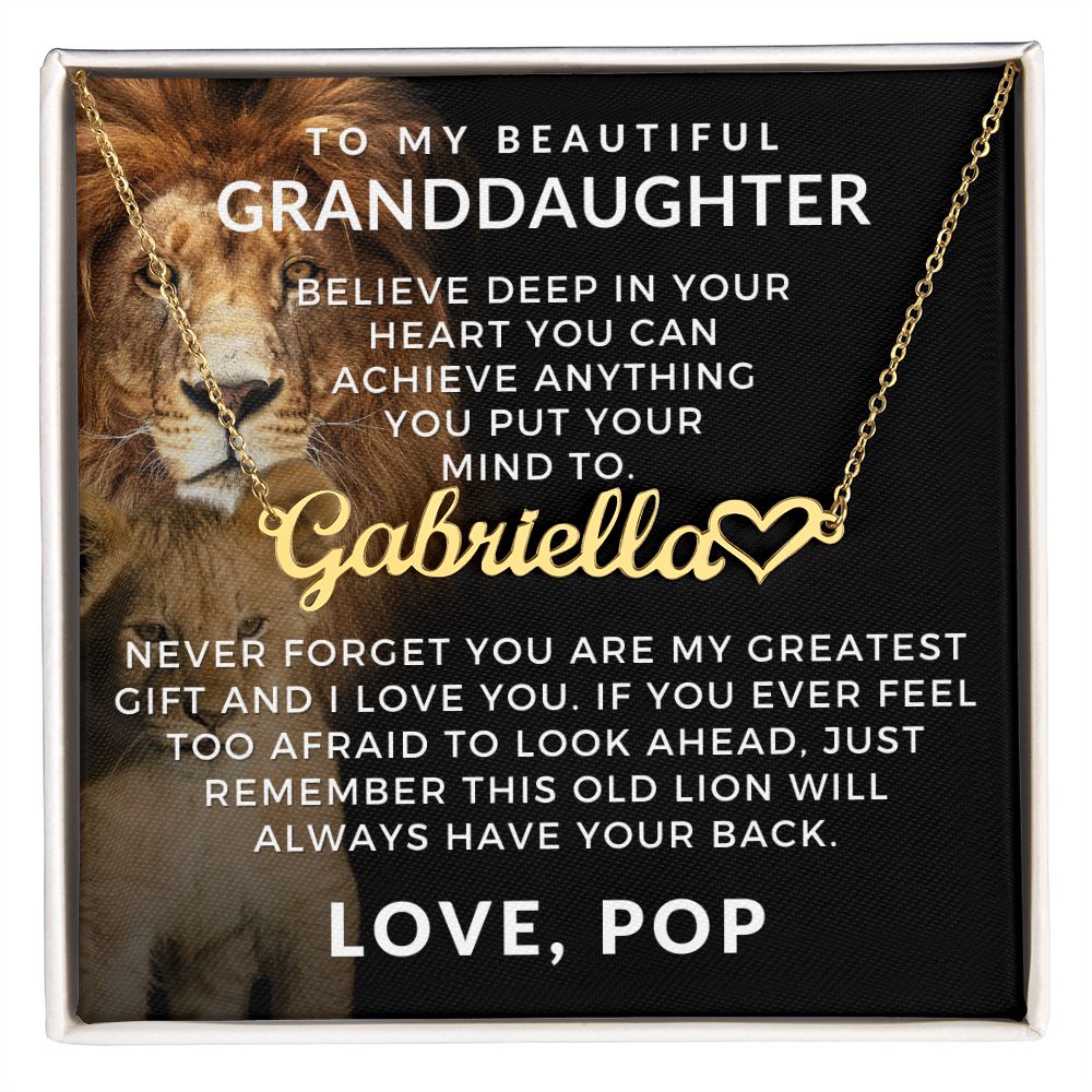 Personalized Granddaughter Gift From Pop | Greatest Gift Name Necklace 0728HNNT1