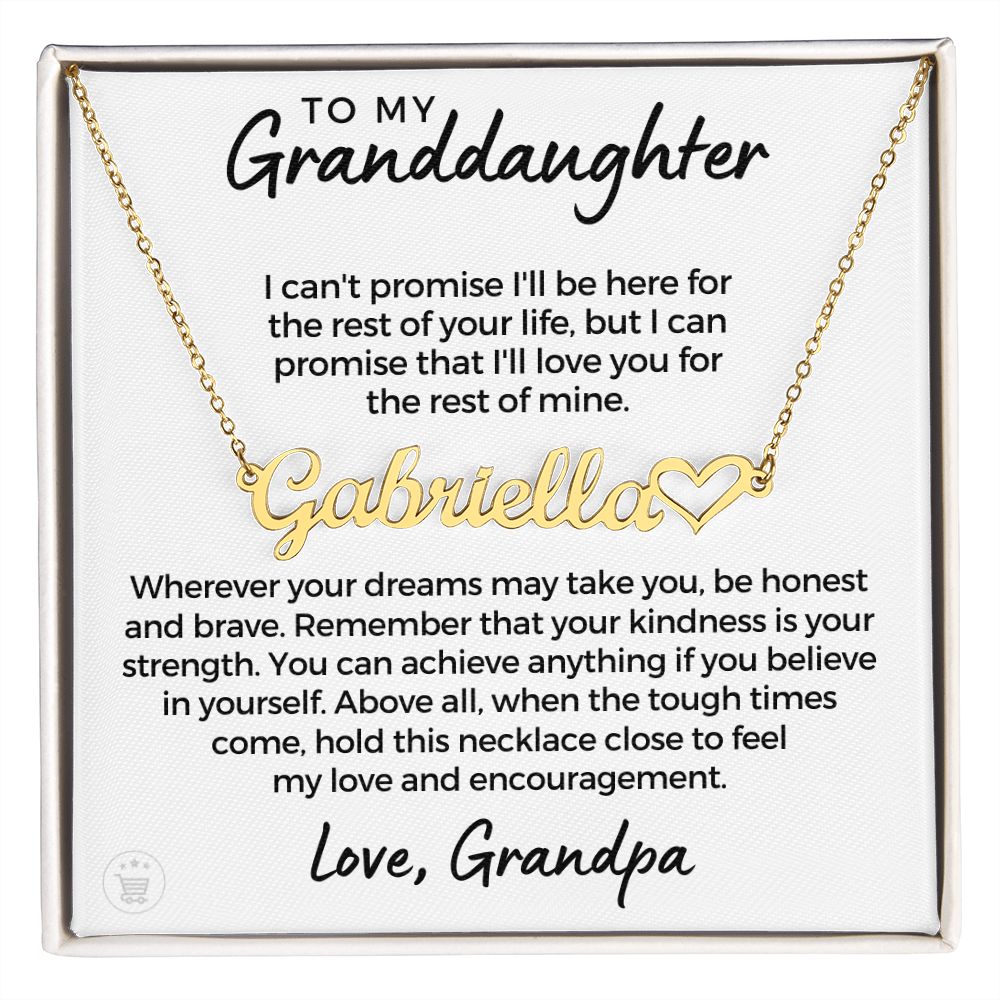 Personalized Granddaughter Gift From Grandpa  | My Promise Name Necklace 0690HNNT20