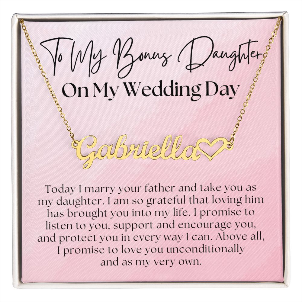 Personalized Stepdaughter Wedding Gift | Promise Name Necklace 0551HNNT9