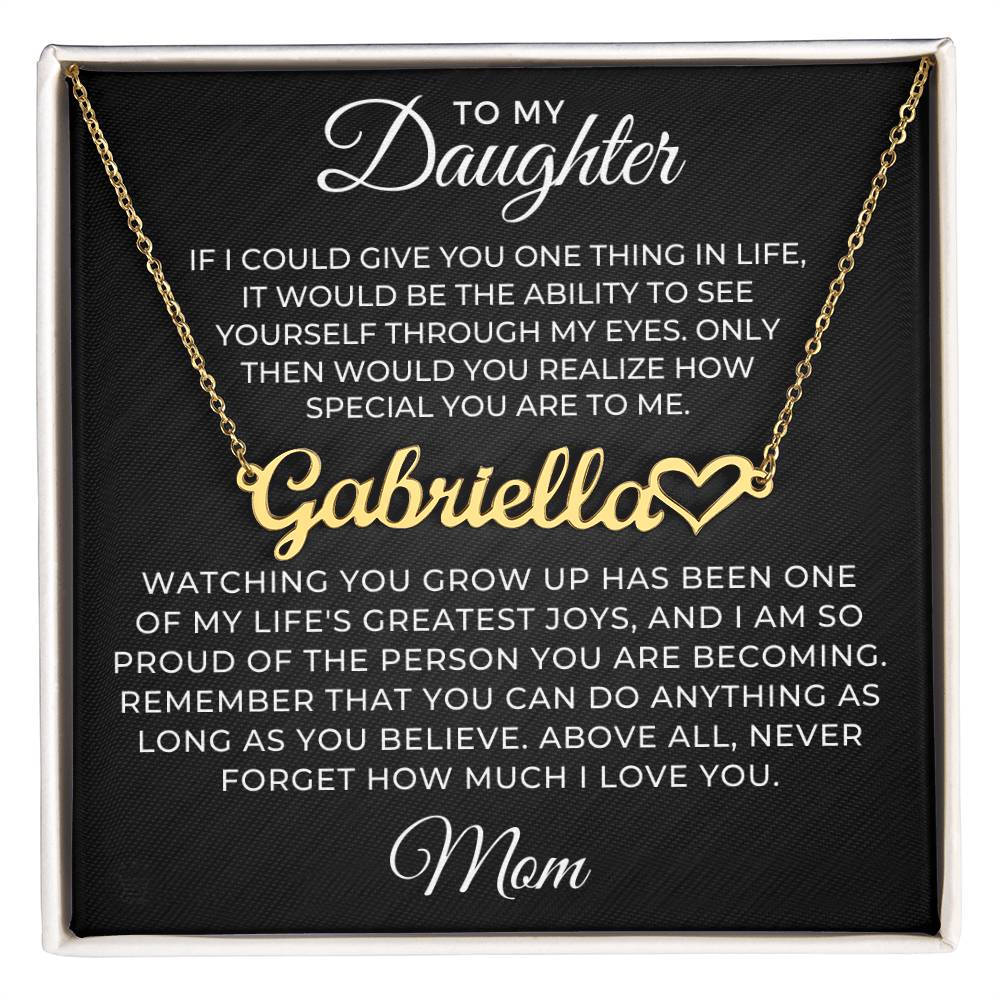 Personalized Daughter Gift From Mom | Believe Name Necklace 0576HNNT11