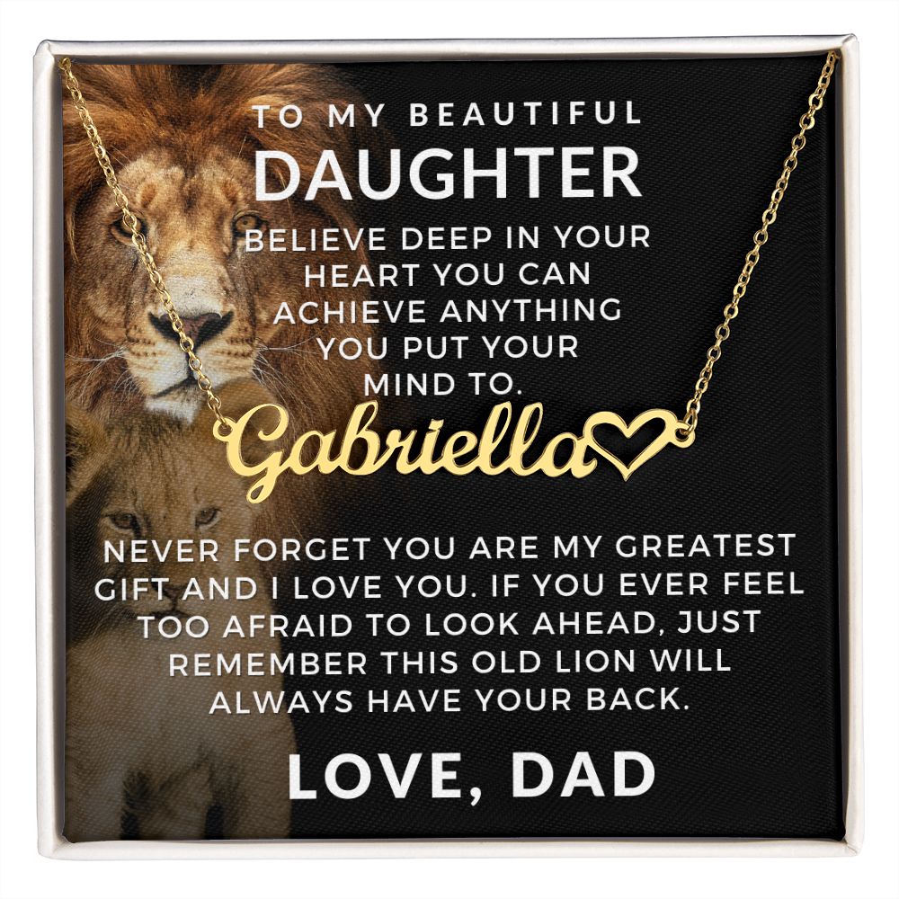 Personalized Daughter Gift From Dad | Greatest Gift Name Necklace 0705HNNT2