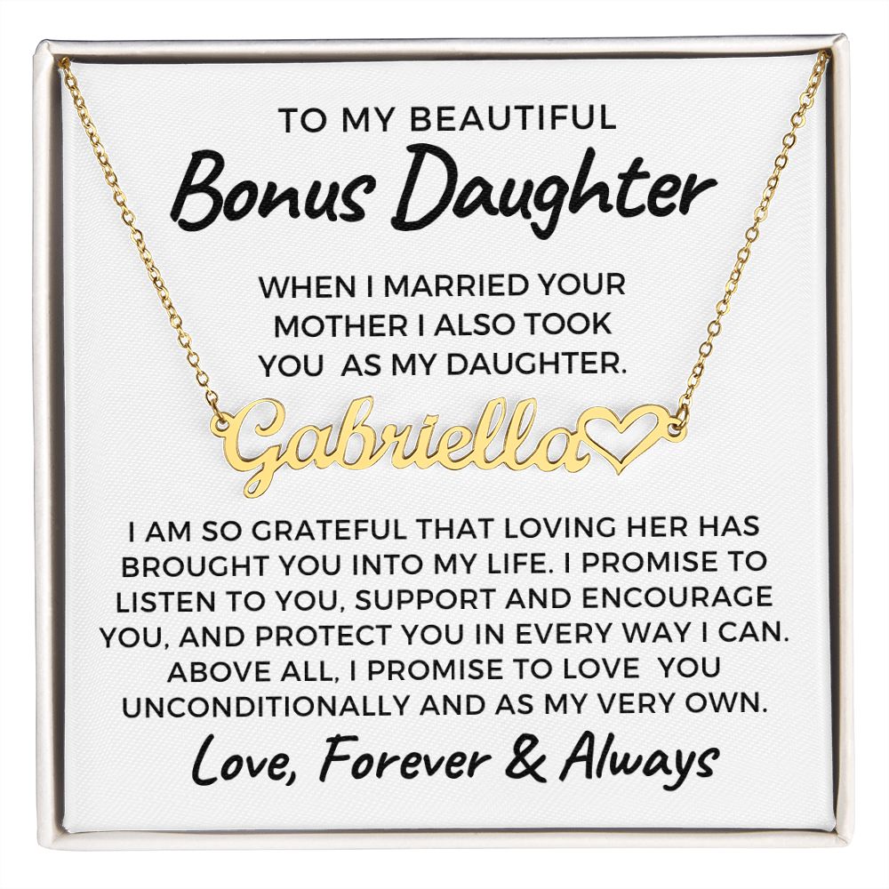 Personalized Stepdaughter Wedding Gift | Promise Name Necklace 0717HNNT1