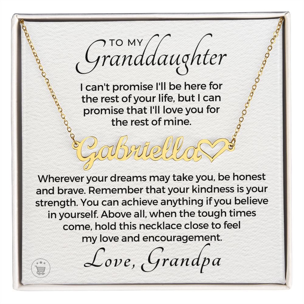 Personalized Granddaughter Gift From Grandpa  | My Promise Name Necklace 0690HNNT8