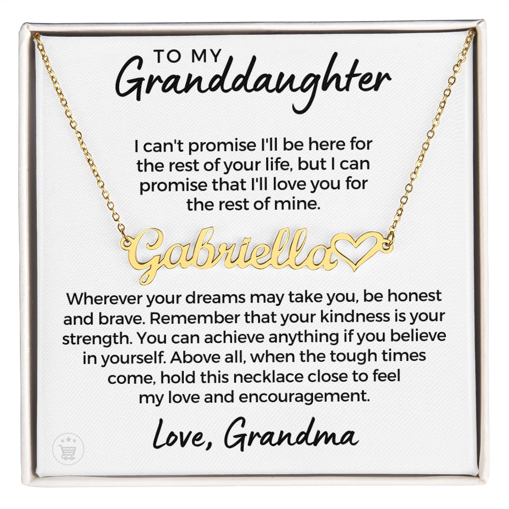 Personalized Granddaughter Gift From Grandma | My Promise Name Necklace  0716HNNT1