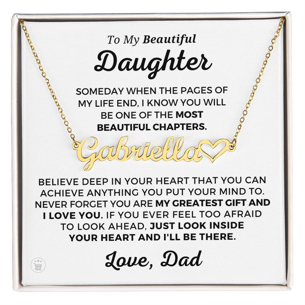 Personalized Daughter Gift From Dad | Greatest Gift Name Necklace 0703HNNT1