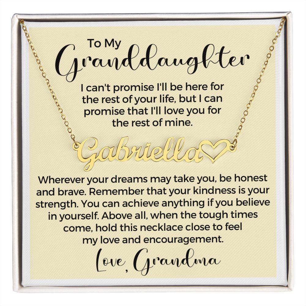 Personalized Granddaughter Gift From Grandma | My Promise Name Necklace  0546HNNT16