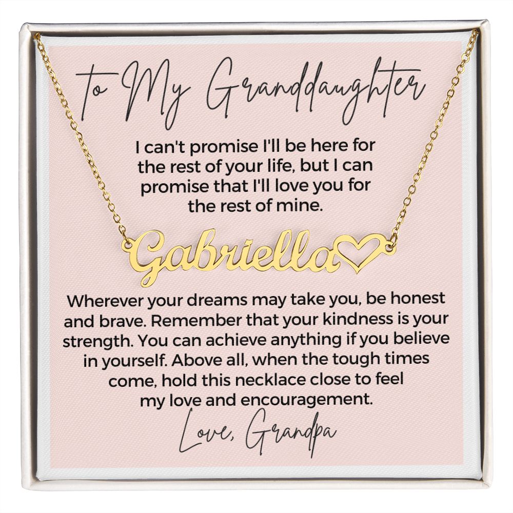 Personalized Granddaughter Gift From Grandpa  | My Promise Name Necklace 0690HNNT4