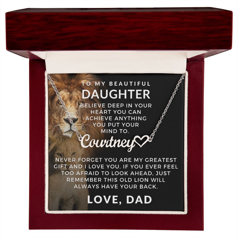 Personalized Daughter Gift From Dad | Greatest Gift Name Necklace 0705HNNT2