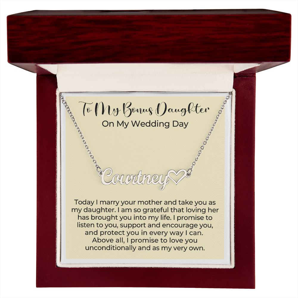 Personalized Stepdaughter Wedding Gift | Promise Name Necklace 0551HNNT12