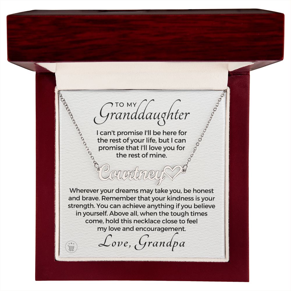 Personalized Granddaughter Gift From Grandpa  | My Promise Name Necklace 0690HNNT8