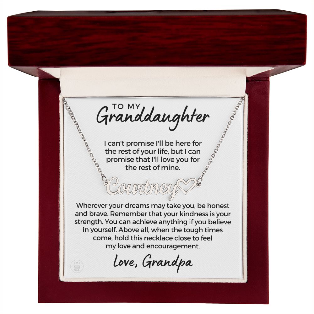 Personalized Granddaughter Gift From Grandpa  | My Promise Name Necklace 0690HNNT20