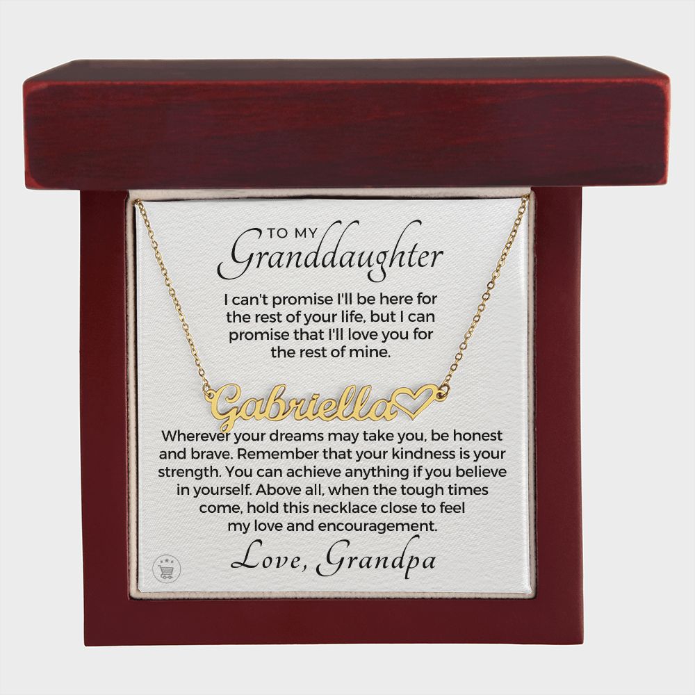 Personalized Granddaughter Gift From Grandpa  | My Promise Name Necklace 0690HNNT8