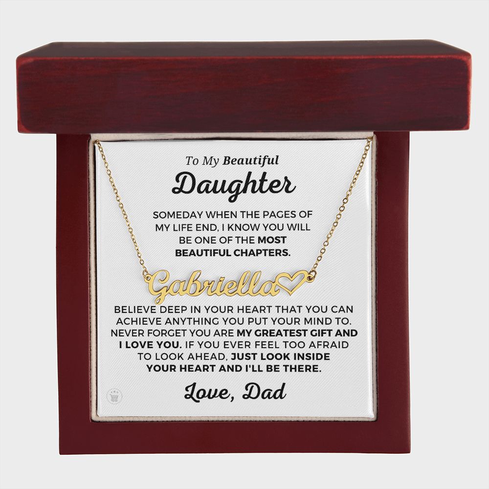 Personalized Daughter Gift From Dad | Greatest Gift Name Necklace 0703HNNT1