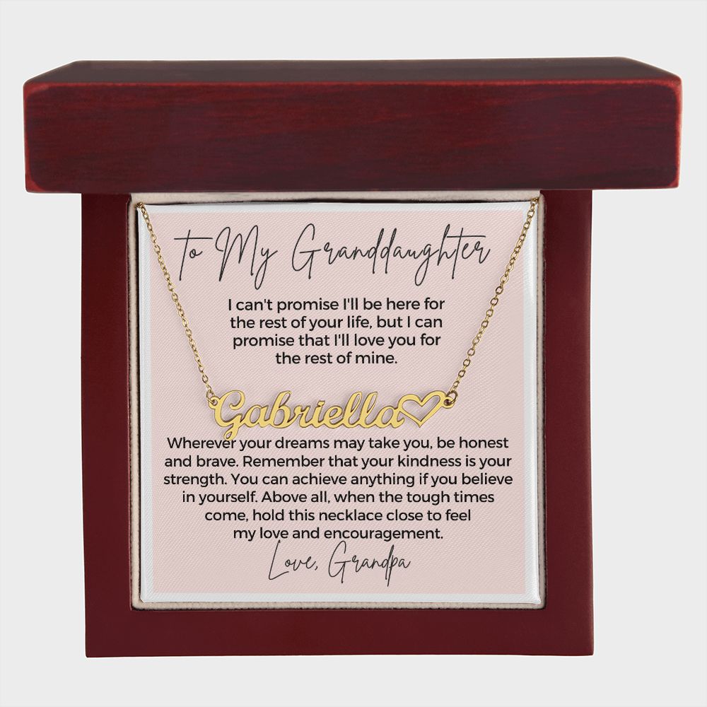 Personalized Granddaughter Gift From Grandpa  | My Promise Name Necklace 0690HNNT4