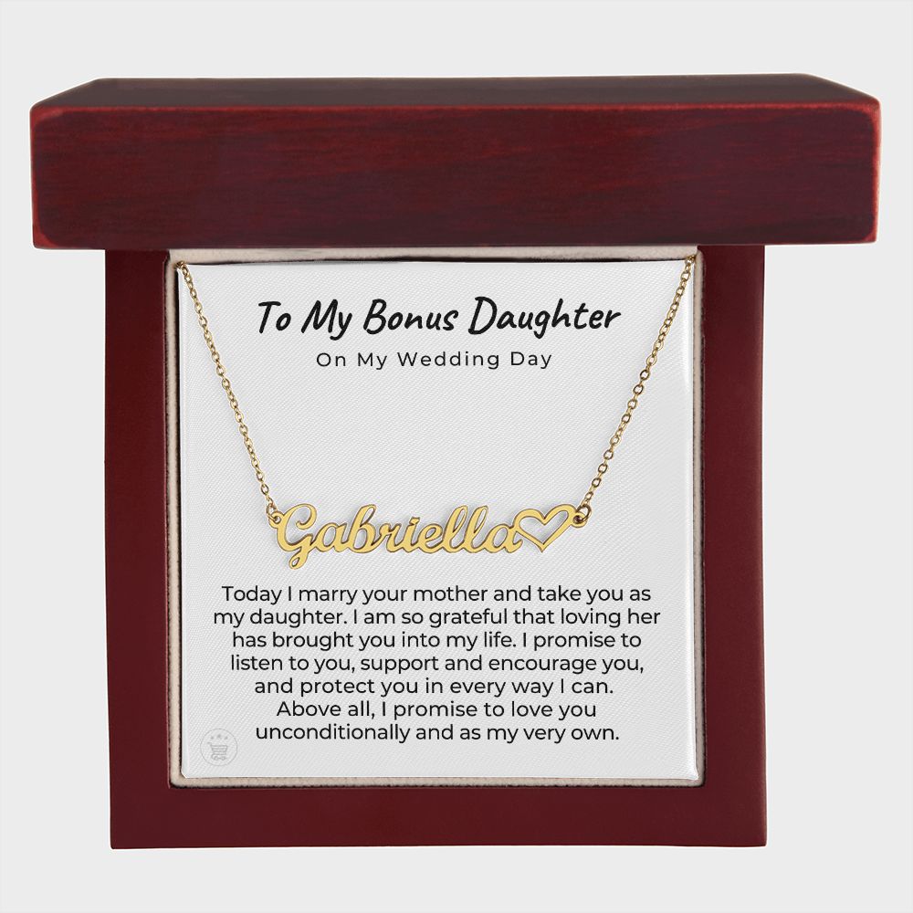 Personalized Stepdaughter Wedding Gift | Promise Name Necklace 0551HNNT16