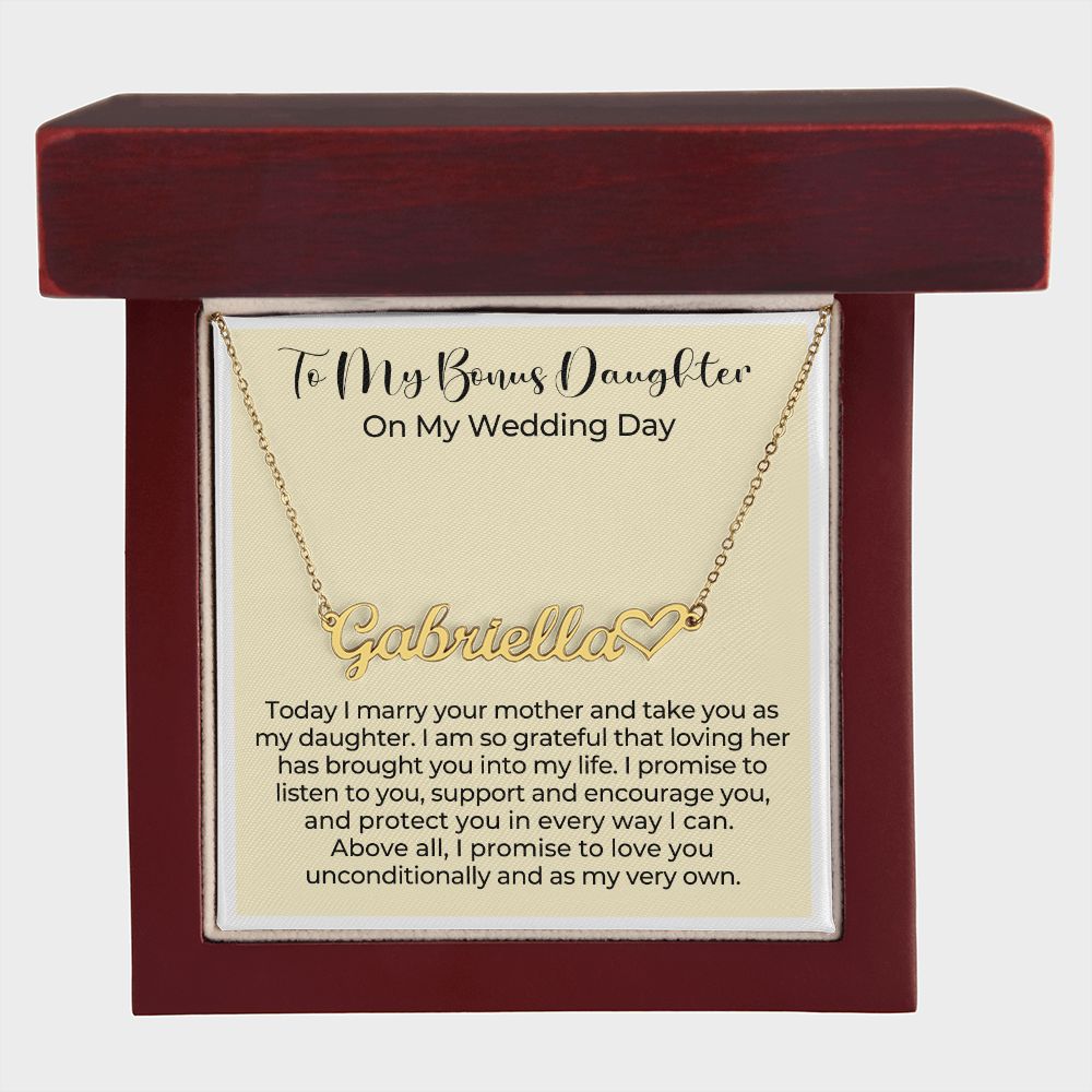 Personalized Stepdaughter Wedding Gift | Promise Name Necklace 0551HNNT12