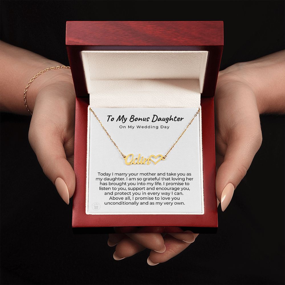 Personalized Stepdaughter Wedding Gift | Promise Name Necklace 0551HNNT16