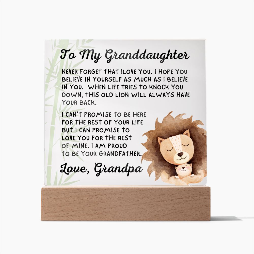 Gift for Granddaugher | Promise Acrylic Plaque  008-ACS