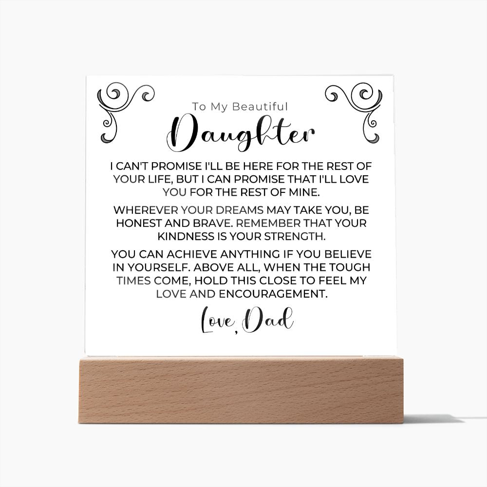 Gift for Daughter | My Promise Acrylic Plaque 690D-ACS