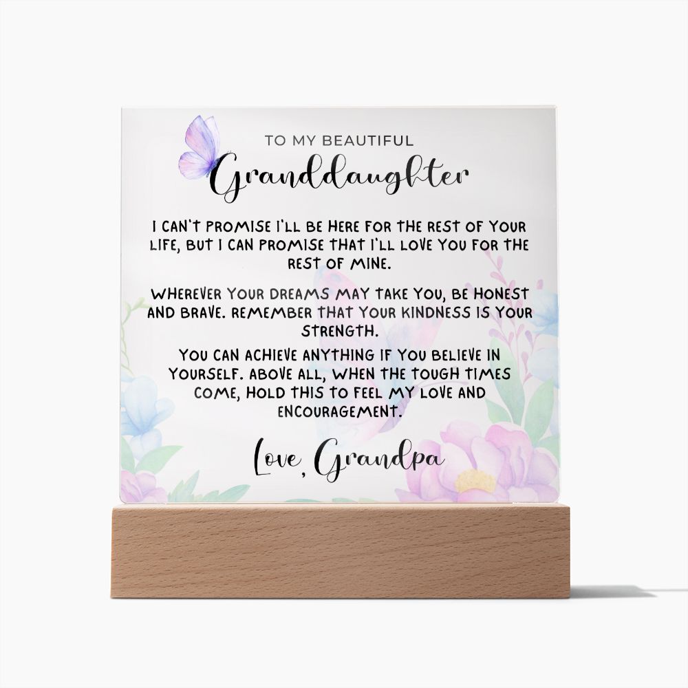 Gift for Granddaugher | My Promise Acrylic Plaque 0716GP-ACS