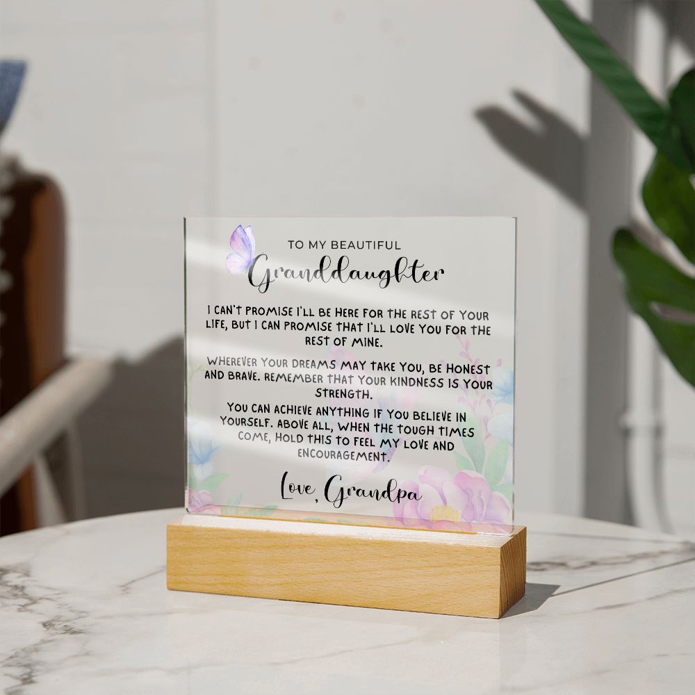 Gift for Granddaugher | My Promise Acrylic Plaque 0716GP-ACS