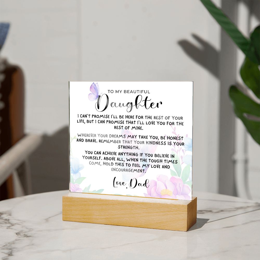 Gift for Daughter | My Promise Acrylic Plaque 0716D-ACS