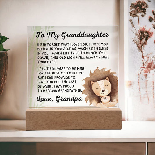 Gift for Granddaugher | Promise Acrylic Plaque  008-ACS