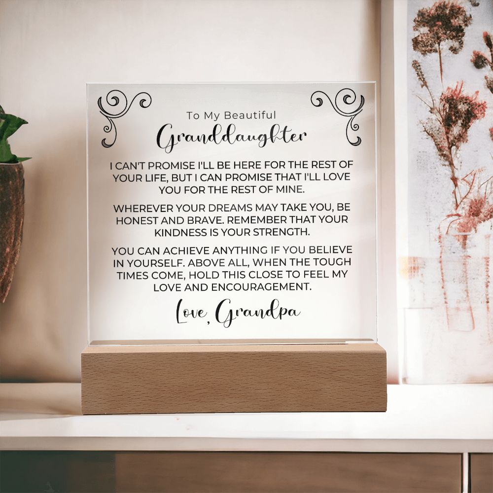 Gift for Granddaugher | My Promise Acrylic Plaque 690GP-ACS