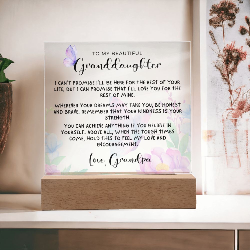 Gift for Granddaugher | My Promise Acrylic Plaque 0716GP-ACS