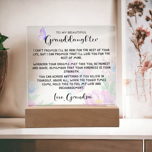 Gift for Granddaugher | My Promise Acrylic Plaque 0716GP-ACS