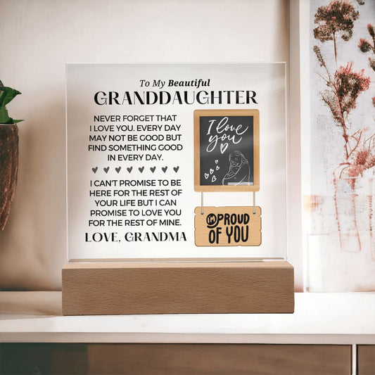 Gift for Granddaugher | Promise Acrylic Plaque  003-ACS