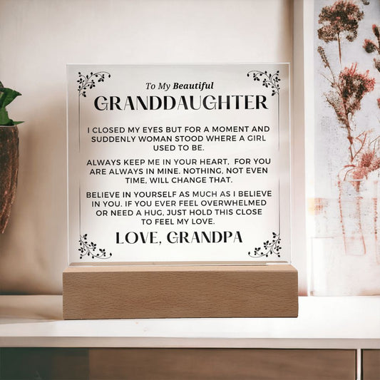 Gift for Granddaugher | Keep Me Acrylic Plaque 727GP-ACS