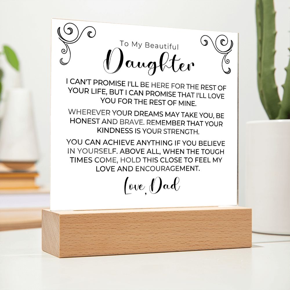 Gift for Daughter | My Promise Acrylic Plaque 690D-ACS