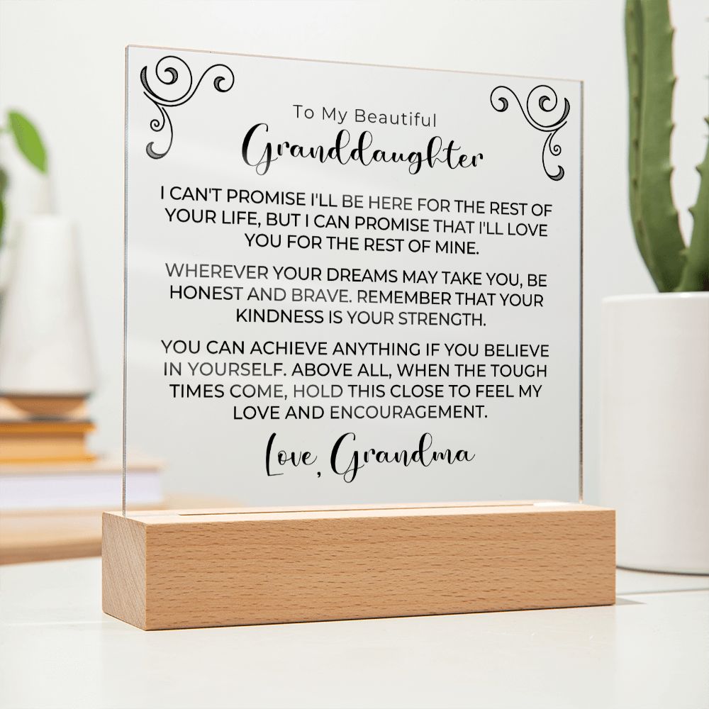 Gift for Granddaugher | My Promise Acrylic Plaque 690GM-ACS