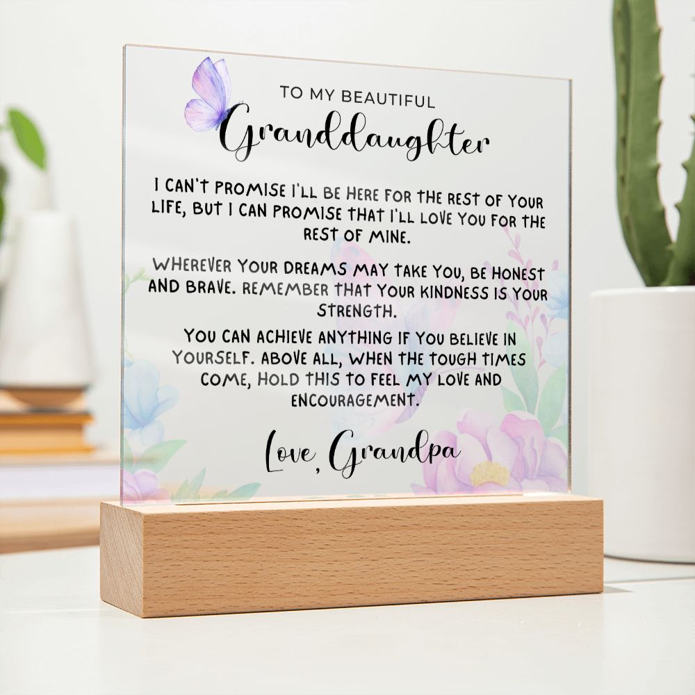 Gift for Granddaugher | My Promise Acrylic Plaque 0716GP-ACS