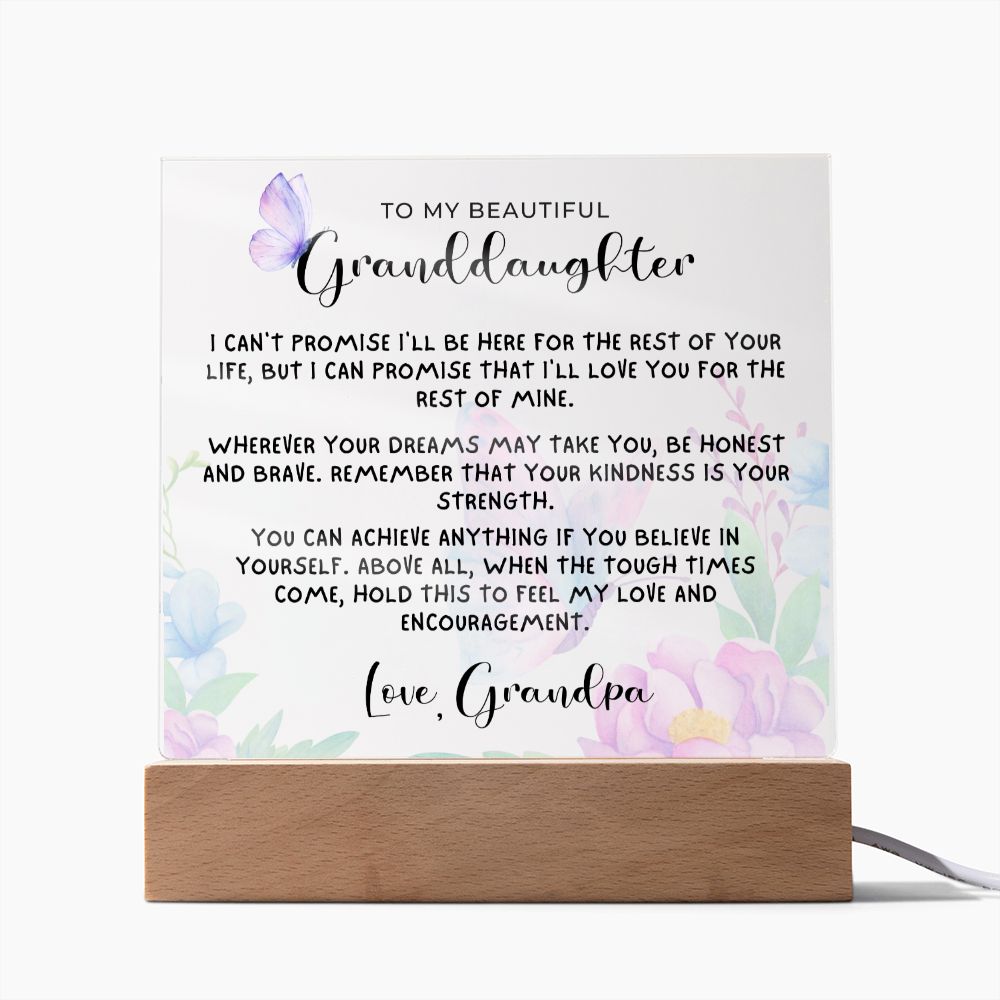 Gift for Granddaugher | My Promise Acrylic Plaque 0716GP-ACS