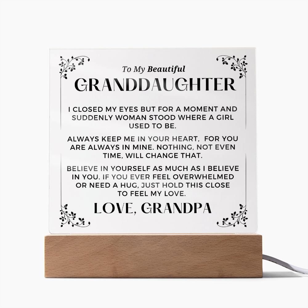 Gift for Granddaugher | Keep Me Acrylic Plaque 727GP-ACS