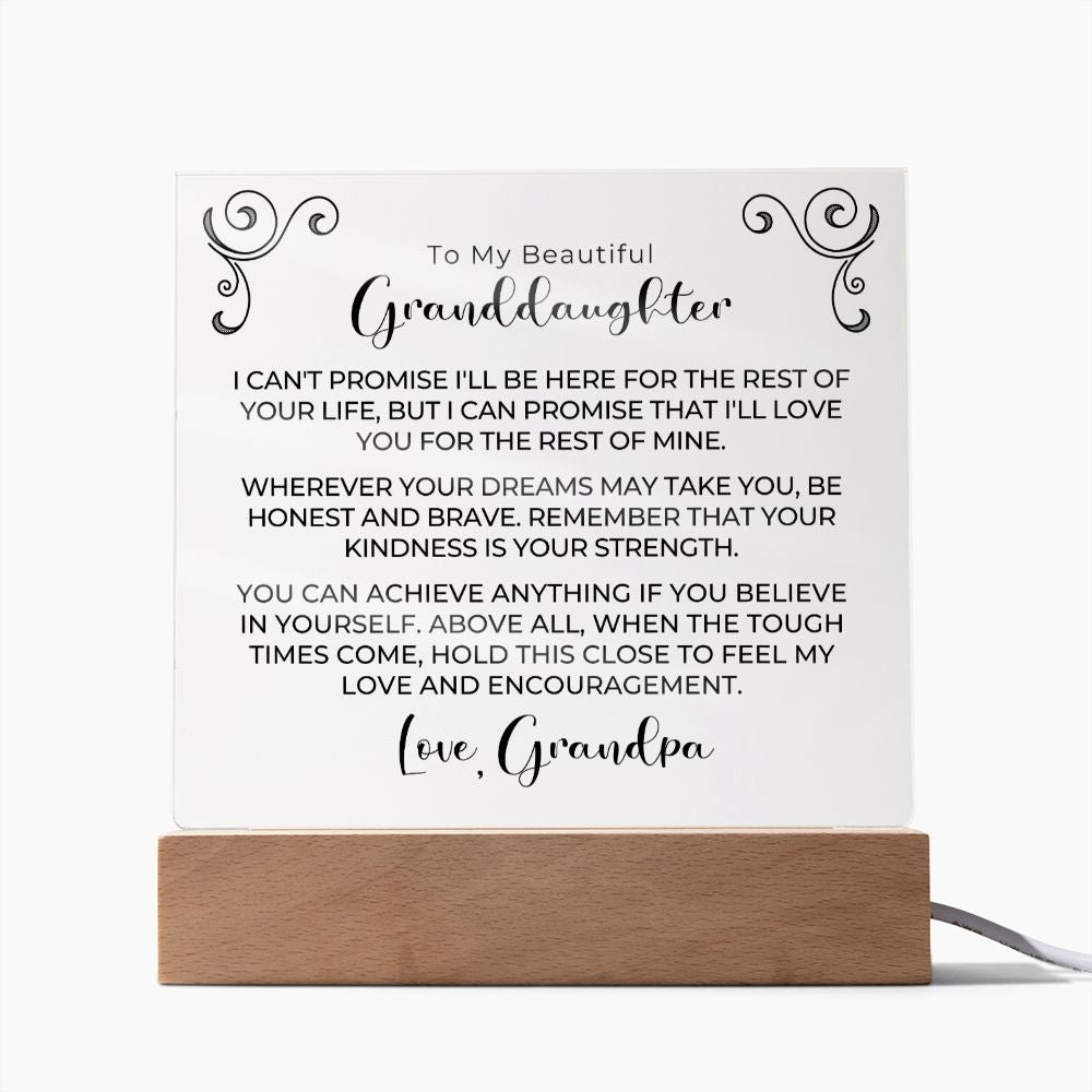 Gift for Granddaugher | My Promise Acrylic Plaque 690GP-ACS