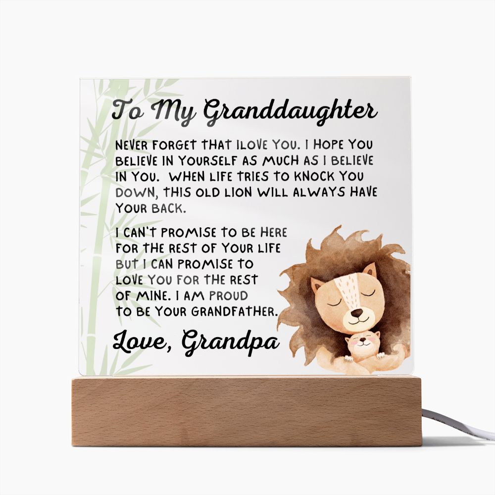 Gift for Granddaugher | Promise Acrylic Plaque  008-ACS