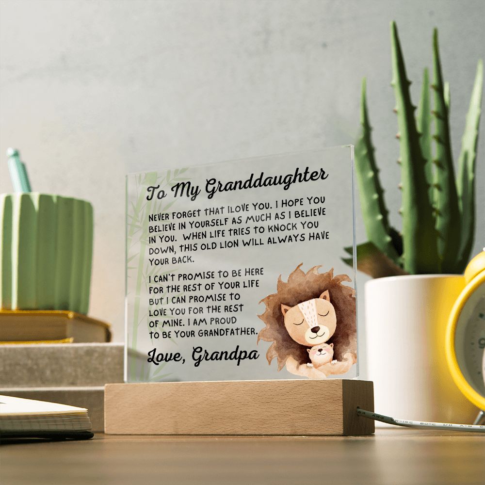 Gift for Granddaugher | Promise Acrylic Plaque  008-ACS