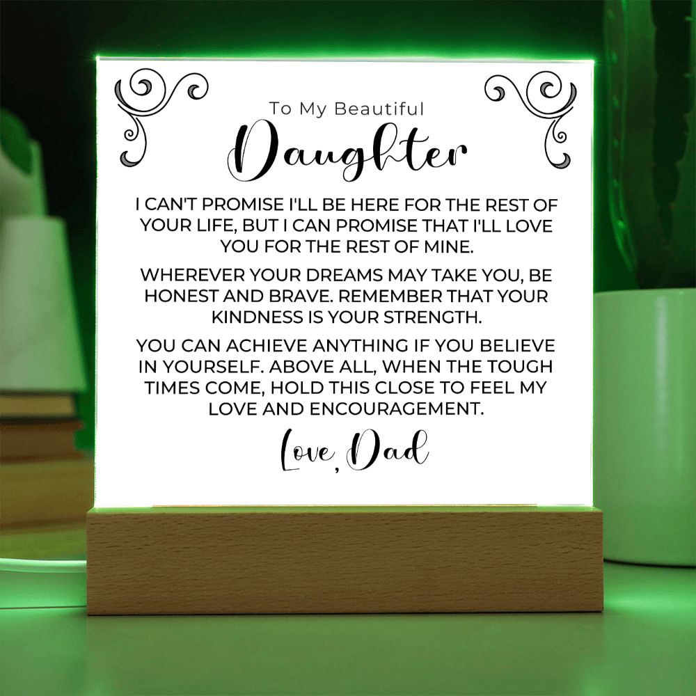 Gift for Daughter | My Promise Acrylic Plaque 690D-ACS