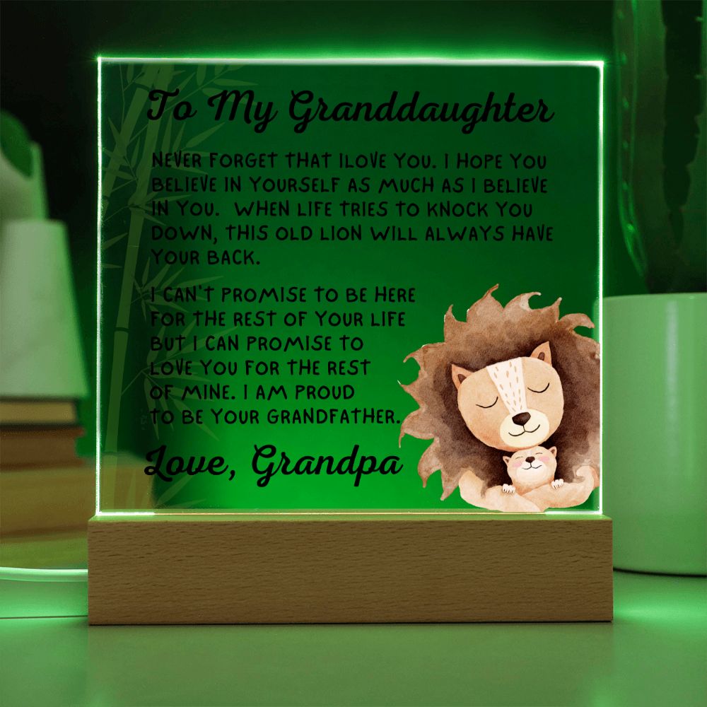 Gift for Granddaugher | Promise Acrylic Plaque  008-ACS