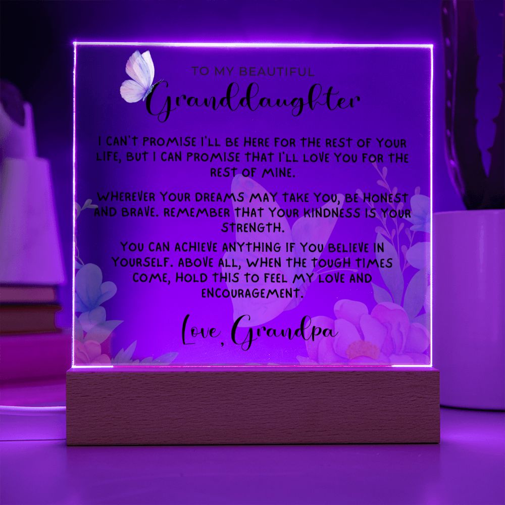 Gift for Granddaugher | My Promise Acrylic Plaque 0716GP-ACS