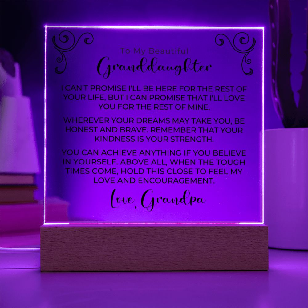 Gift for Granddaugher | My Promise Acrylic Plaque 690GP-ACS