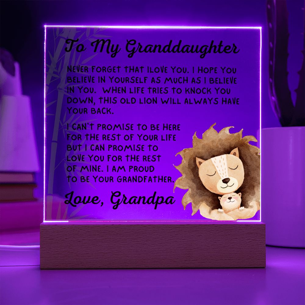 Gift for Granddaugher | Promise Acrylic Plaque  008-ACS