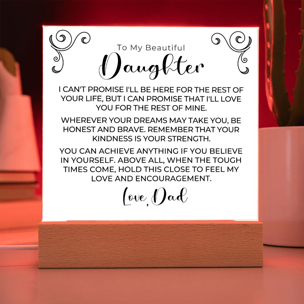 Gift for Daughter | My Promise Acrylic Plaque 690D-ACS