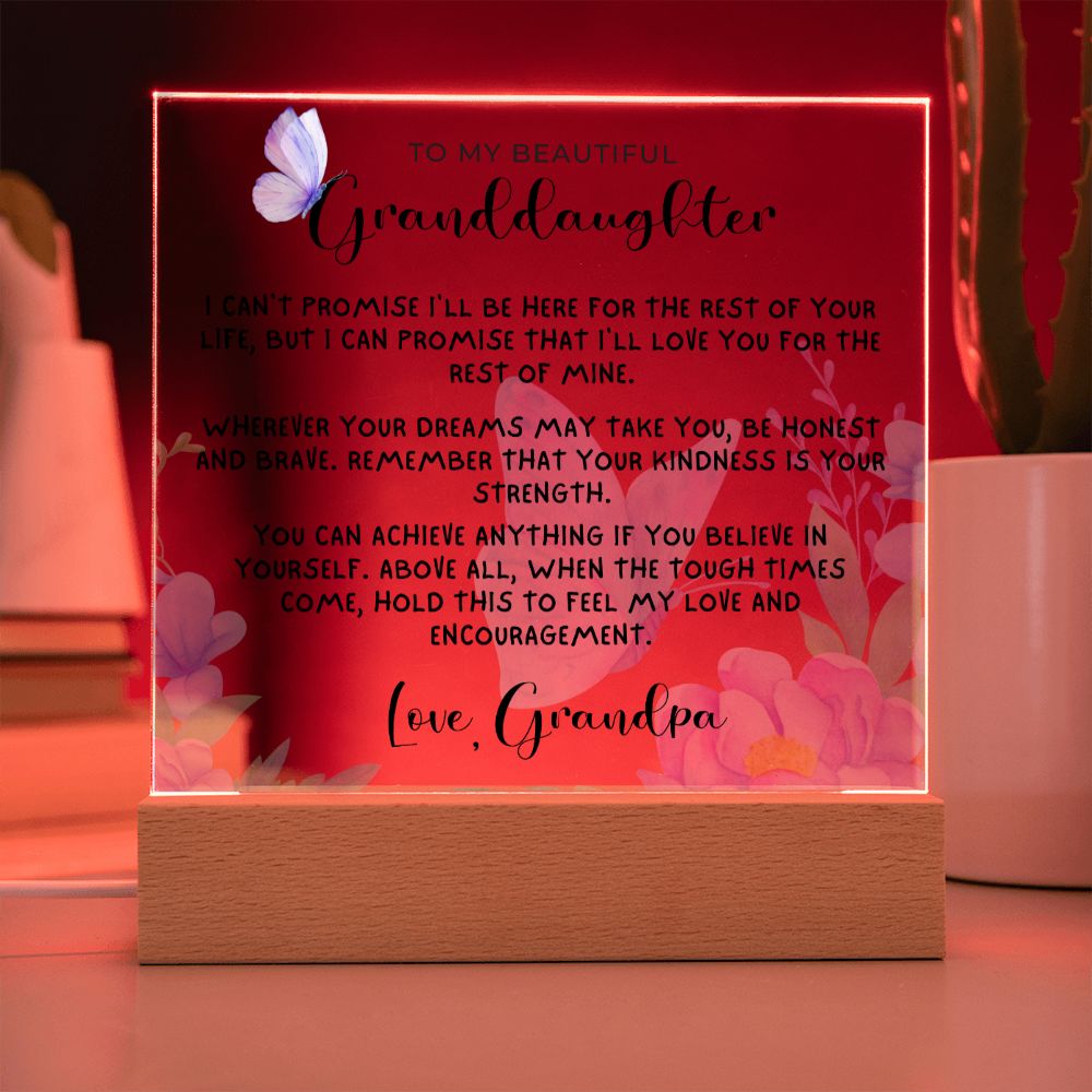 Gift for Granddaugher | My Promise Acrylic Plaque 0716GP-ACS