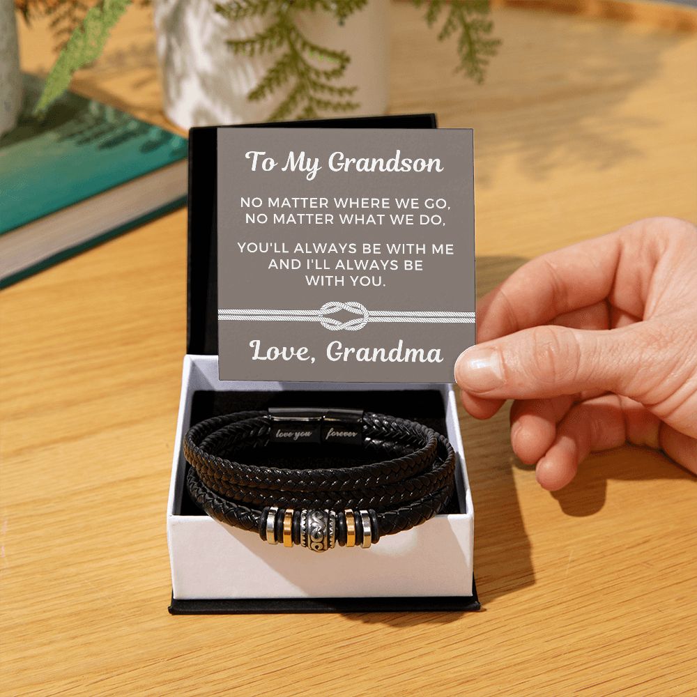 Gift For Grandson From Grandma | Always Leather Bracelet 0869BT4